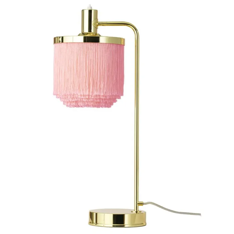 Warm Nordic Fringe table lamp, pale pink