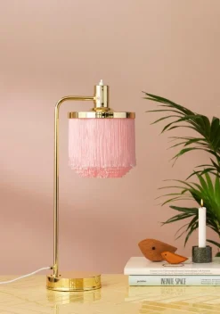 Warm Nordic Fringe table lamp, pale pink