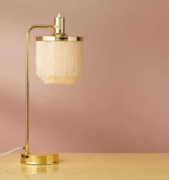 Warm Nordic Fringe table lamp, cream white