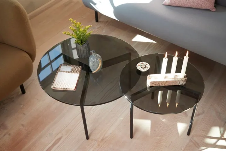 Warm Nordic From Above side table, 52 cm, grey - black