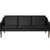 Warm Nordic Mr Olsen sofa, 3-seater, walnut - black leather