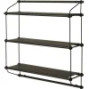 Warm Nordic Parade wall shelf, 3 shelves, green olive