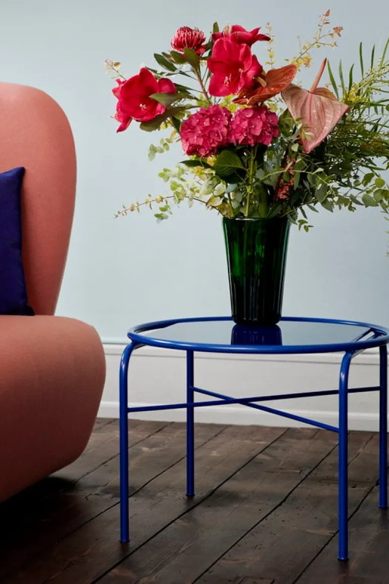 Warm Nordic Secant coffee table, round, cobalt blue