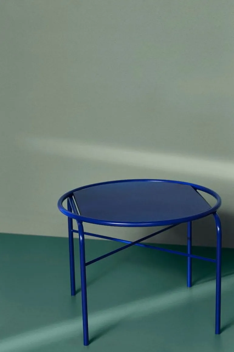 Warm Nordic Secant coffee table, round, cobalt blue