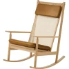 Warm Nordic Swing rocking chair, oak - Nevada cognac leather