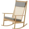Warm Nordic Swing rocking chair, oak - Rewool 128 granite