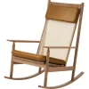 Warm Nordic Swing rocking chair, teak - Nevada cognac leather