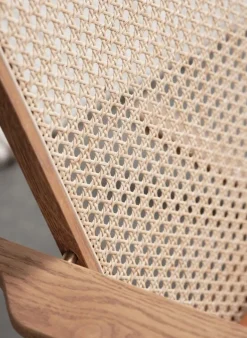 Warm Nordic Swing rocking chair, teak - Silk cognac leather