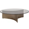 Wendelbo Arc coffee table, large, brown glass - bronze patinated steel