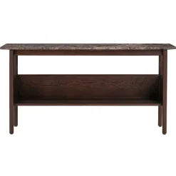 Wendelbo Collect console side table, low, dark brown - Emperador marble