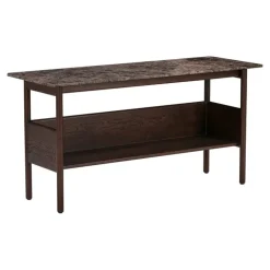 Wendelbo Collect console side table, low, dark brown - Emperador marble