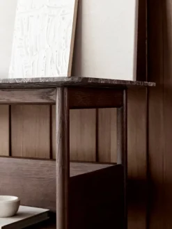 Wendelbo Collect console side table, low, dark brown - Emperador marble