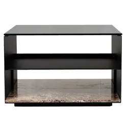 Wendelbo Expose coffee table, medium, brown glass - Emperador marble