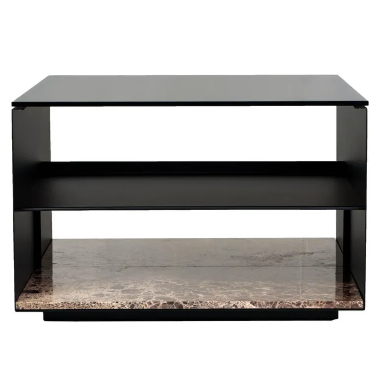 Wendelbo Expose coffee table, medium, brown glass - Emperador marble