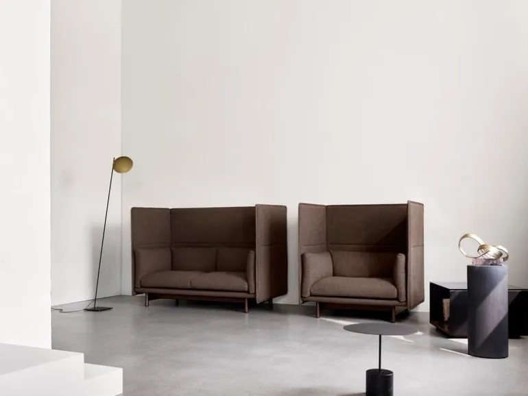 Wendelbo Expose coffee table, medium, brown glass - Emperador marble