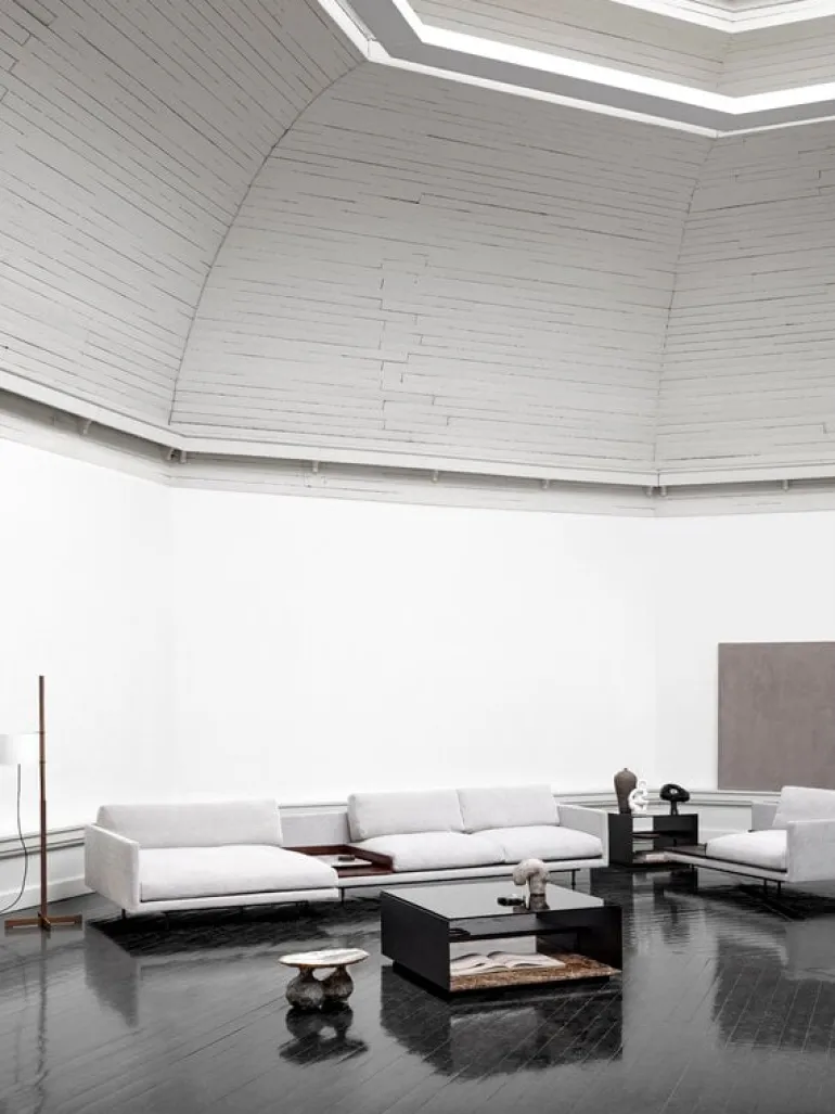 Wendelbo Expose coffee table, medium, brown glass - Emperador marble