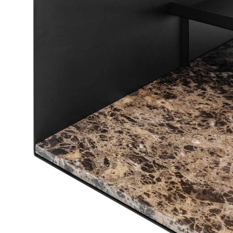 Wendelbo Expose coffee table, medium, brown glass - Emperador marble