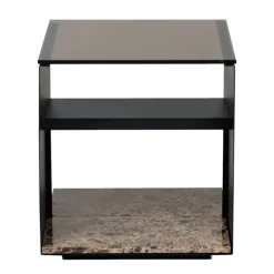 Wendelbo Expose side table, small, brown glass - Emperador marble