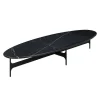 Wendelbo Floema oval sofa table, black - black marble