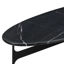 Wendelbo Floema oval sofa table, black - black marble