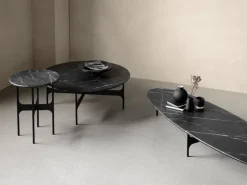 Wendelbo Floema oval sofa table, black - black marble