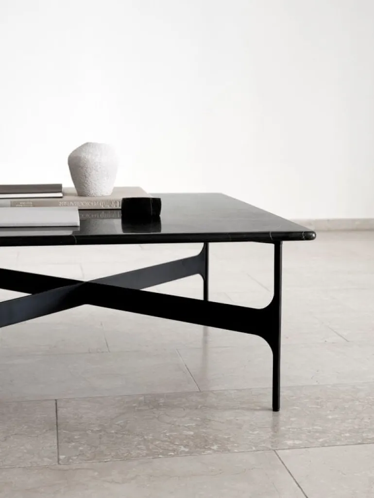 Wendelbo Floema square sofa table, black - black marble