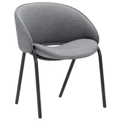 Wendelbo Folium dining chair, black - Remix 2 143 grey