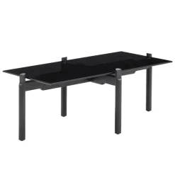 Wendelbo Notch coffee table, rectangular, M, black glass - black sta. oak