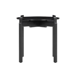 Wendelbo Notch side table, round, S, black glass-black stained oak