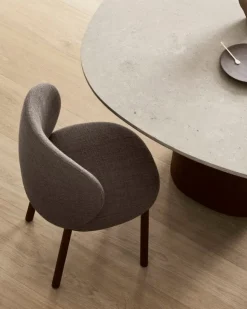 Wendelbo Ovata dining table, black oak - Jura grey limestone