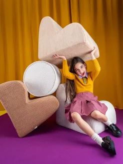 Wigiwama Pouffe set, pink mousse