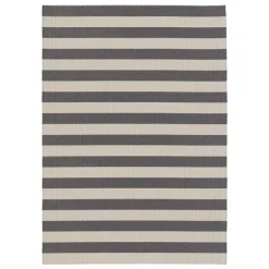 Woodnotes Big Stripe In-Out rug, melange grey - light sand