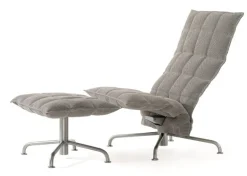 Woodnotes K chair, narrow, swivel star base, stone/black