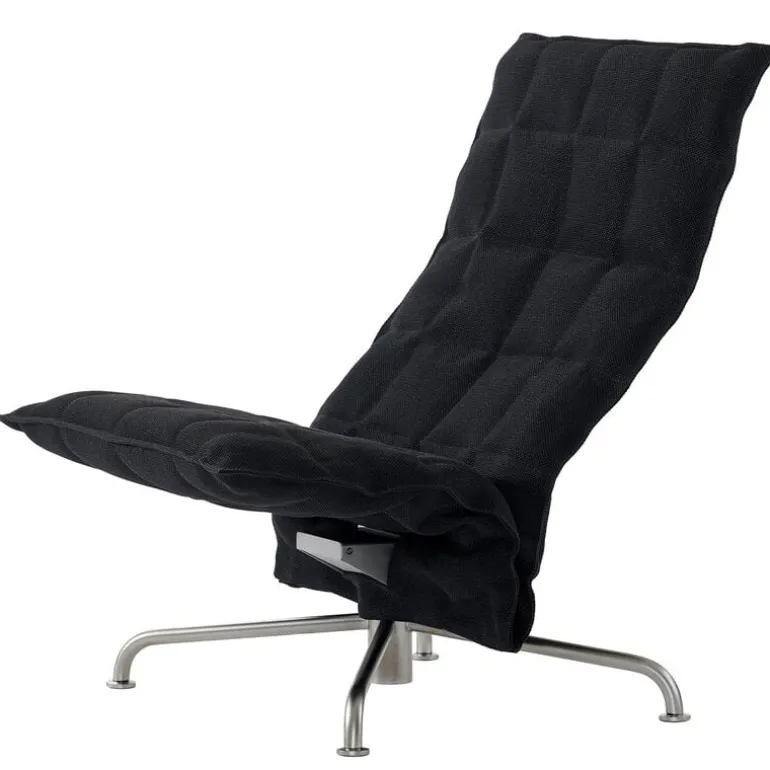 Woodnotes K chair, narrow, swivel star base, black