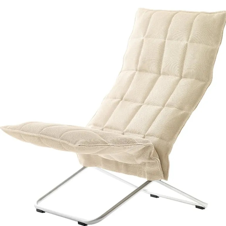 Woodnotes K chair, narrow, tubular base, natural/white