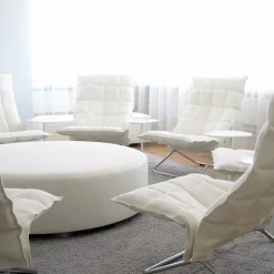 Woodnotes K chair, narrow, tubular base, natural/white