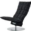Woodnotes K chair, narrow, swivel plate base, black