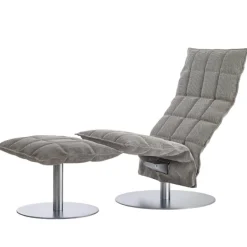 Woodnotes K chair, narrow, swivel plate base, stone/black