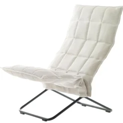 Woodnotes K chair, narrow, matt black tubular base, stone/white