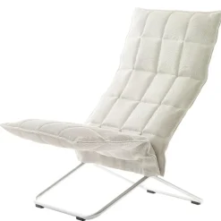 Woodnotes K chair, narrow, tubular base, stone/white