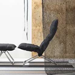 Woodnotes K chair, narrow, tubular base, stone/white