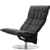 Woodnotes K chair, wide, swivel plate base, black
