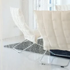 Woodnotes K chair, wide, tubular base, natural/black