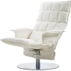 Woodnotes K chair with armrests, swivel plate base, white
