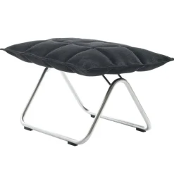 Woodnotes K ottoman, narrow, tubular base, black