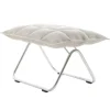 Woodnotes K ottoman, narrow, tubular base, stone/white