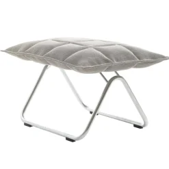 Woodnotes K ottoman, narrow, tubular base, stone/black