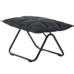 Woodnotes K ottoman, narrow, matt black tubular base, black