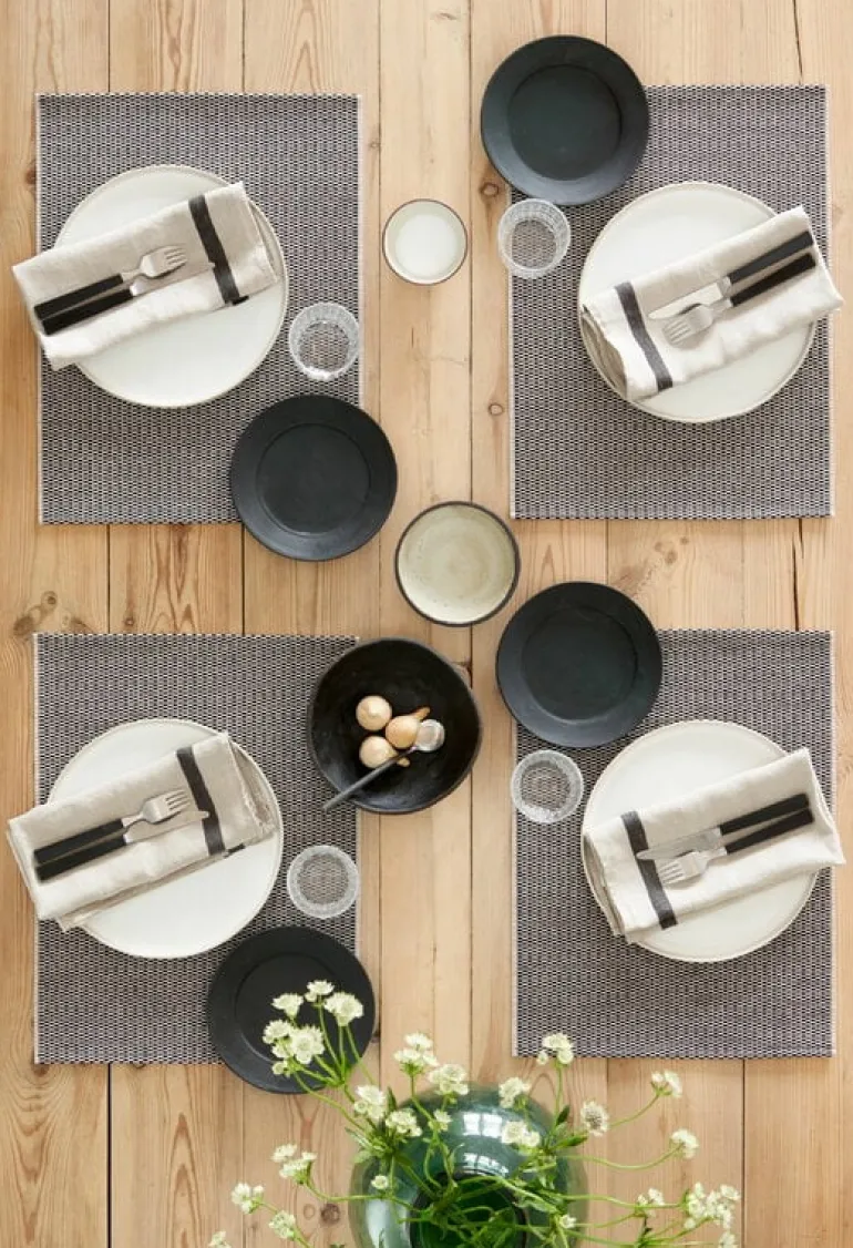 Woodnotes Morning placemat, 35 x 45 cm, set of 4, black - stone