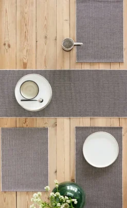 Woodnotes Morning table runner, 35 x 120 cm, black - stone